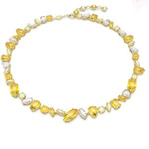 SWAROVSKI Gema necklace-
Mixed cuts, Yellow, Gold-tone plated